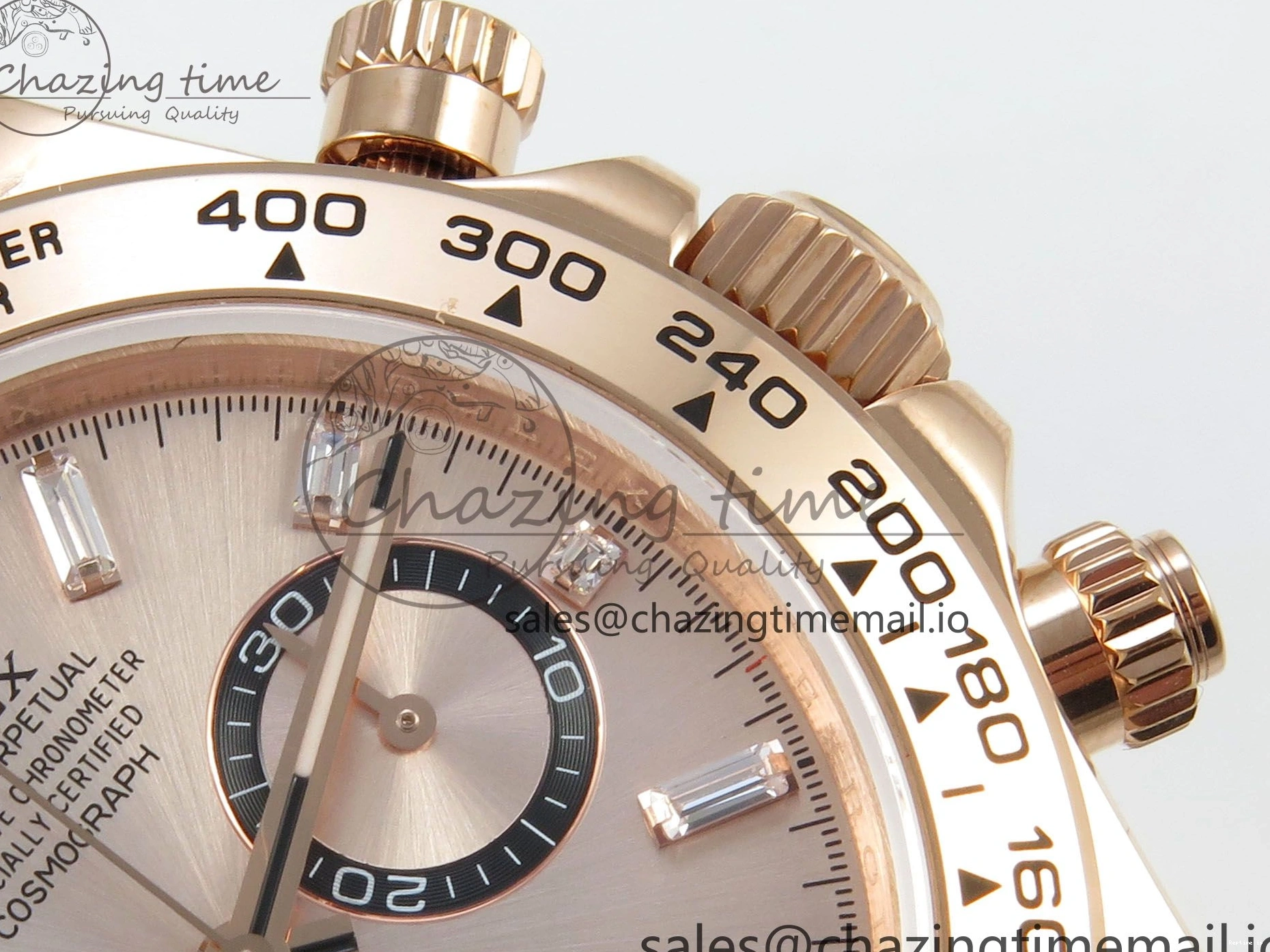 1227 TechFriendly Daytona 126505 RG QF 1:1 Best Edition RG Black Dial Crystal Markers On RG Bracelet SH4131 V6 (Gain Weight) 303